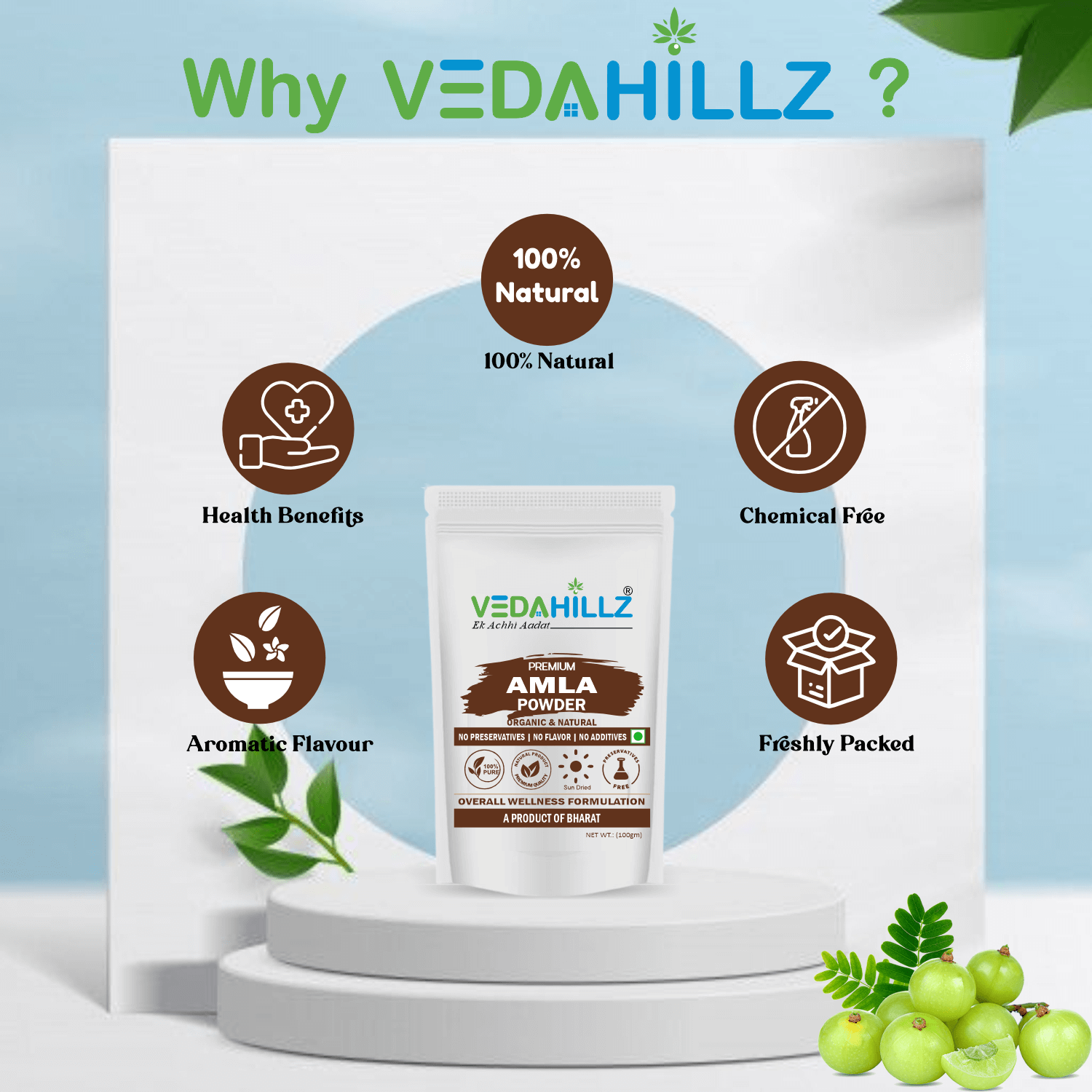 Vedahillz Amla Powder Made from Premium Quality Amla (Indian Gooseberry)
